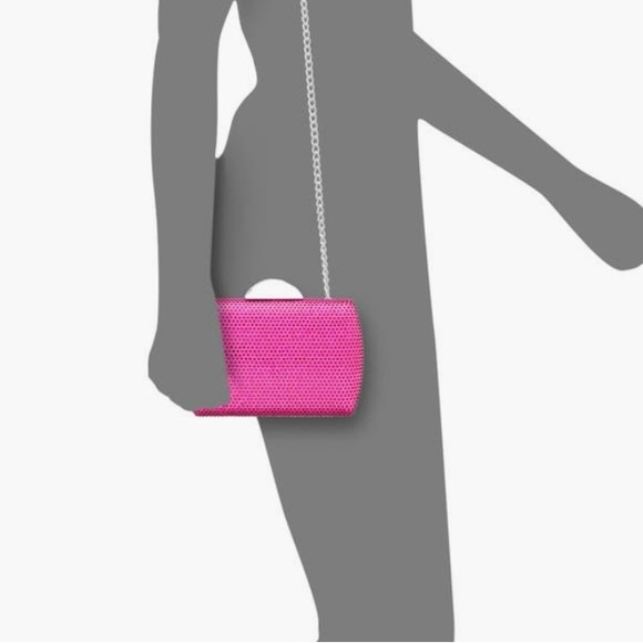 CRYSTAL EMBELLISHED EVENING BAG NWT HOT PINK - Picture 10 of 11